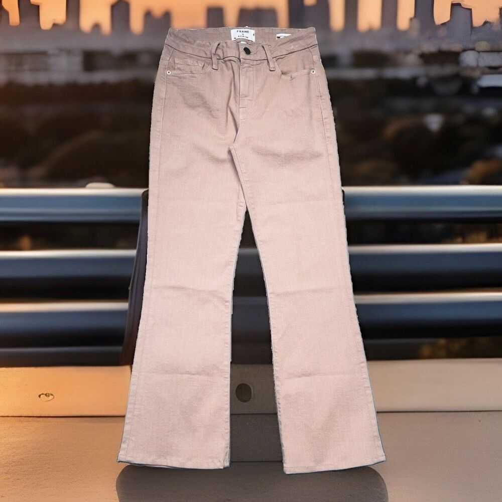 Frame X Aerin Le Crop Mini Boot Jeans 24 (25x26.5) Dusty Rose Ankle Hemmed Women - Picture 11 of 12